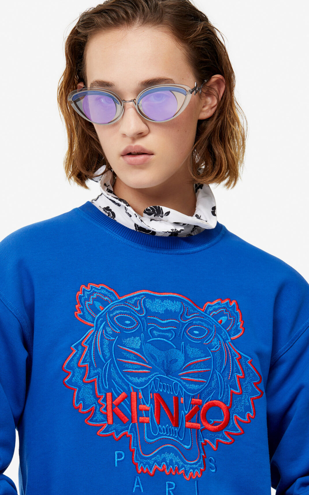 Kenzo Two tone Tiger Dukserice Ženske - Plave - Hrvatska LFWIHK658